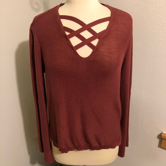 Pink Rose Tops - Pink rose dusty red blouse